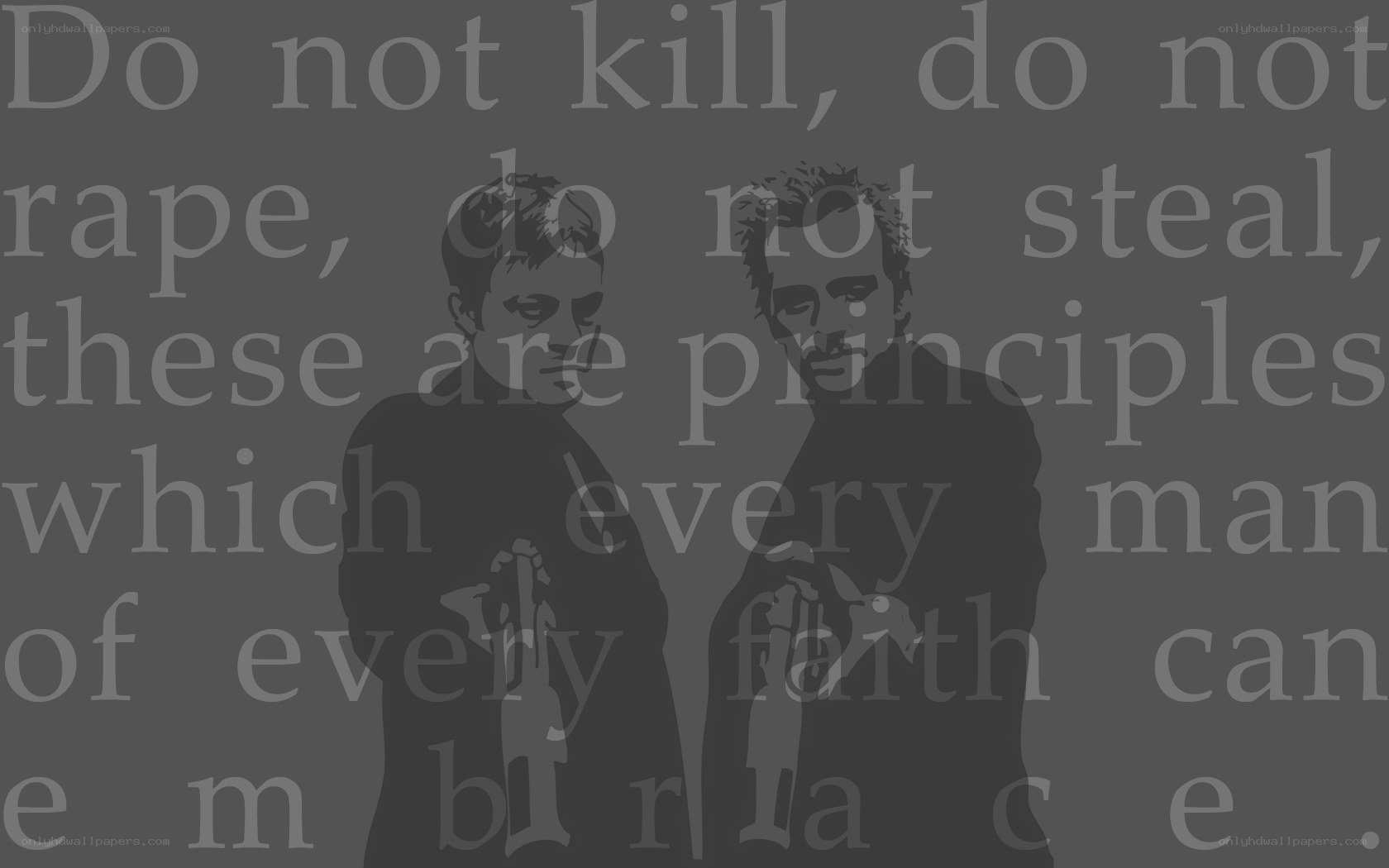 text overlay with silhouettes