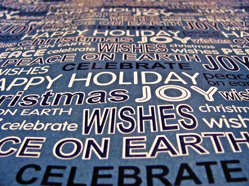 Text Pattern on Fabric — Blue