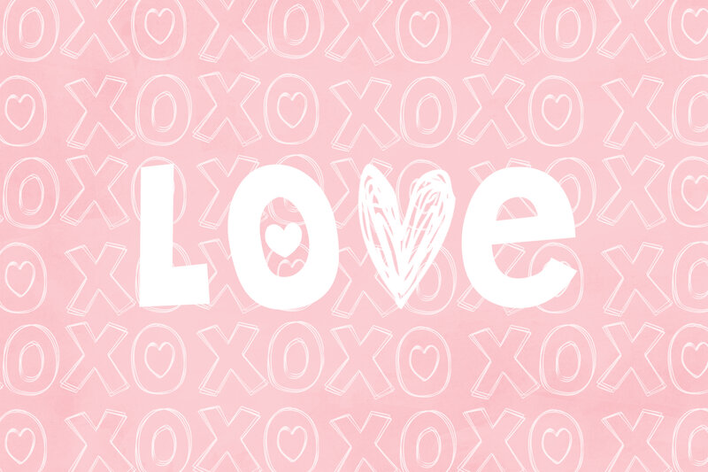 Text Pattern with Hearts