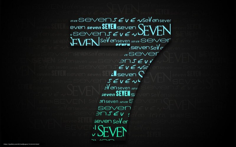 Text Pattern with Word Seven — Black, Mysterious, Digital Art