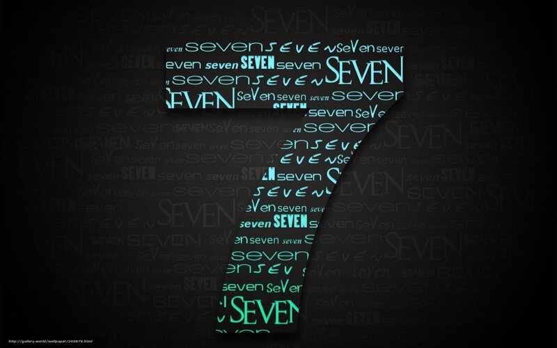 Text Pattern with Word Seven — Black, Mysterious