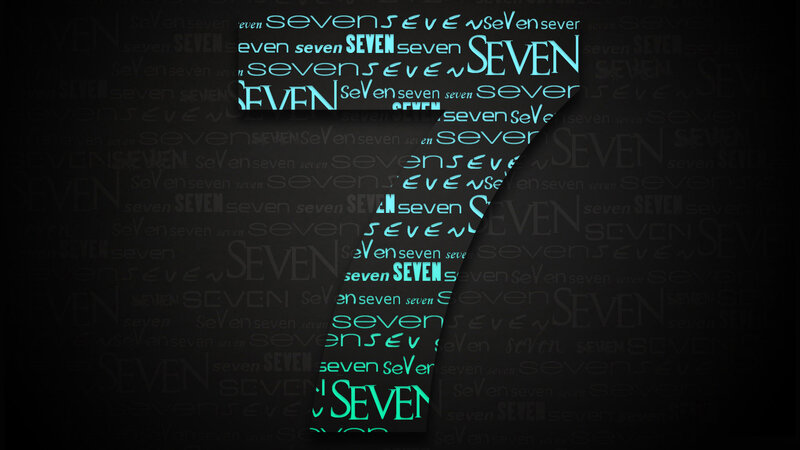Text Pattern with Word Seven — Black