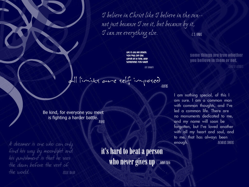 Text Quotes on Dark Background — Blue
