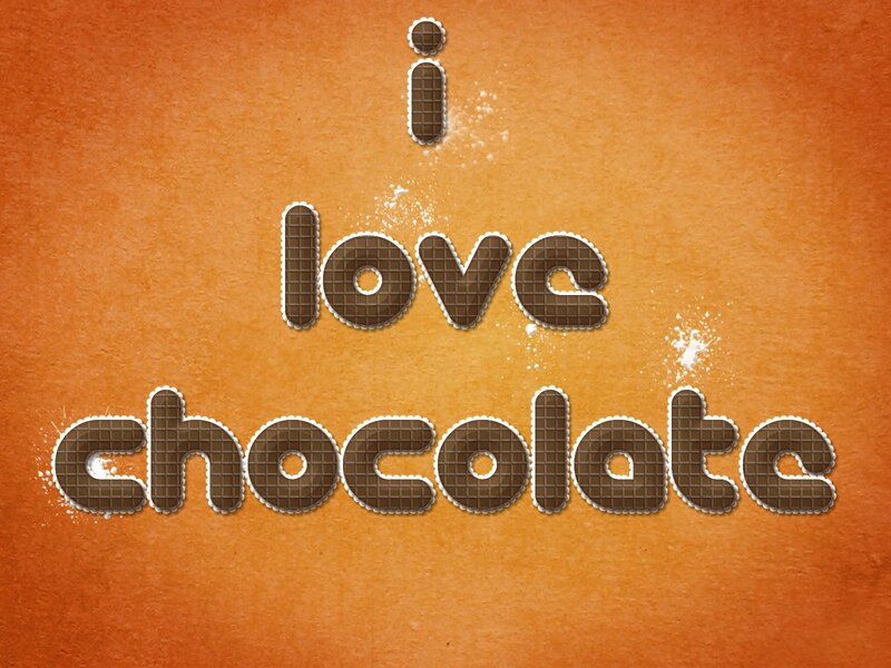 Text Reading I Love Chocolate