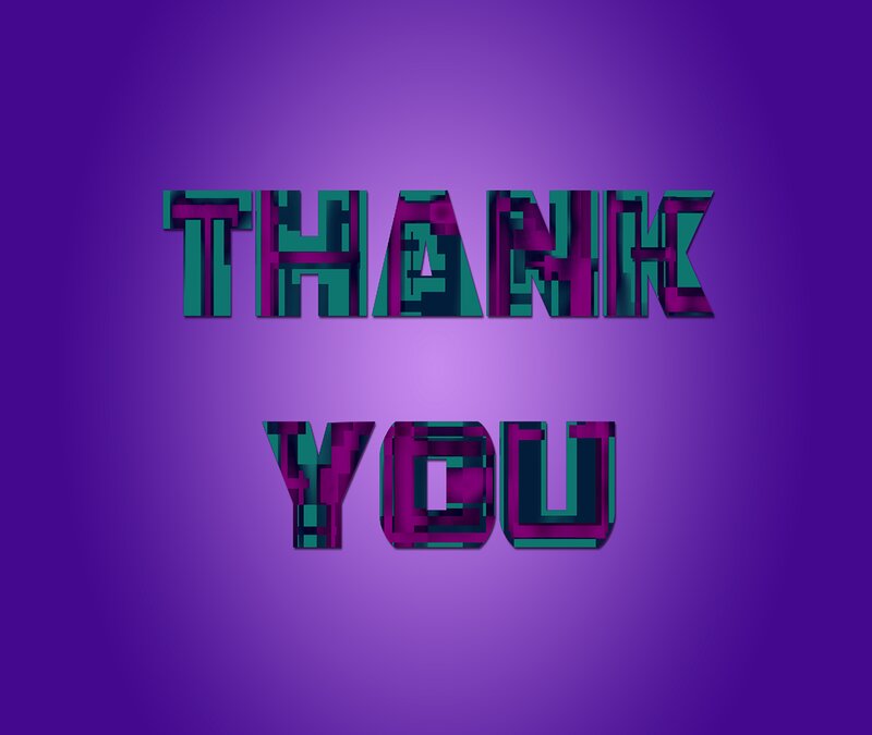 Text Reading Thank You — Purple