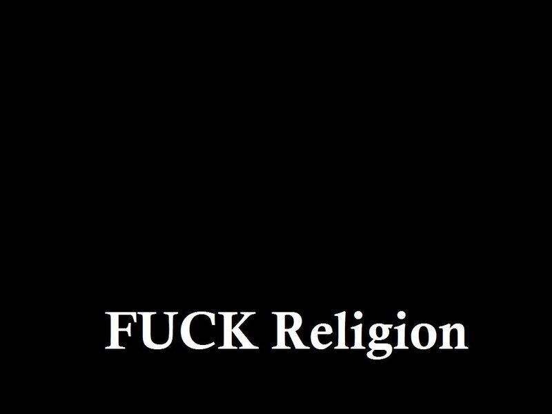 text saying fuck religion