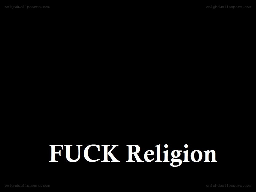 text saying fuck religion