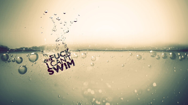 text underwater with bubbles