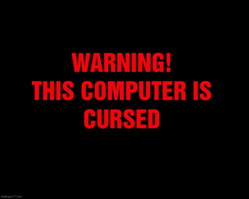 Text Warning on Black Background