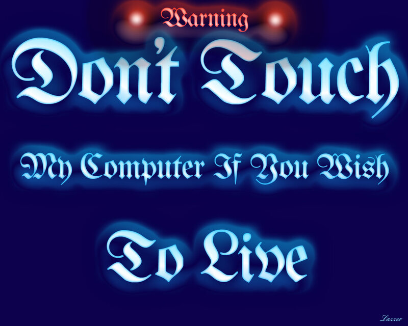 Text Warning on Dark Background — Blue