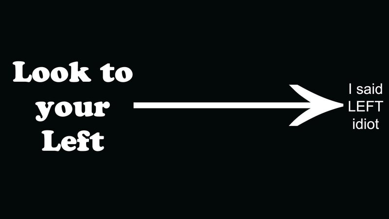 Text with Arrow — Black, Humorous, Minimalist