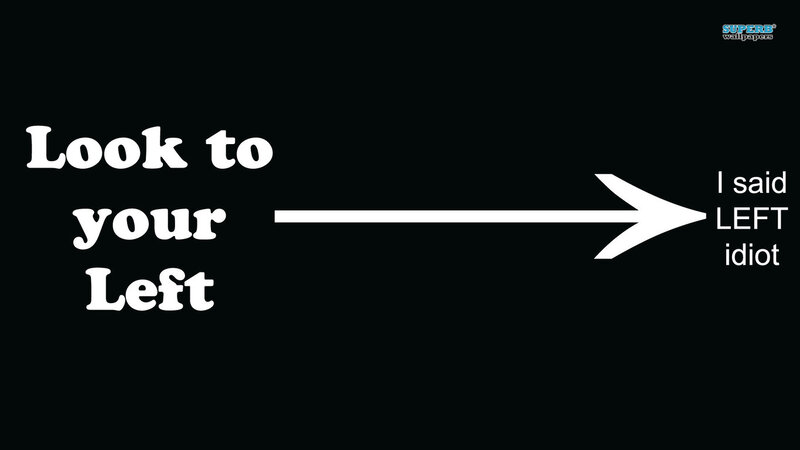 Text with Arrow — Black, Humorous