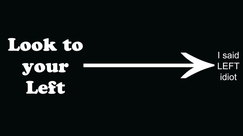 Text with Arrow — Black, Humorous, Vector Art, White