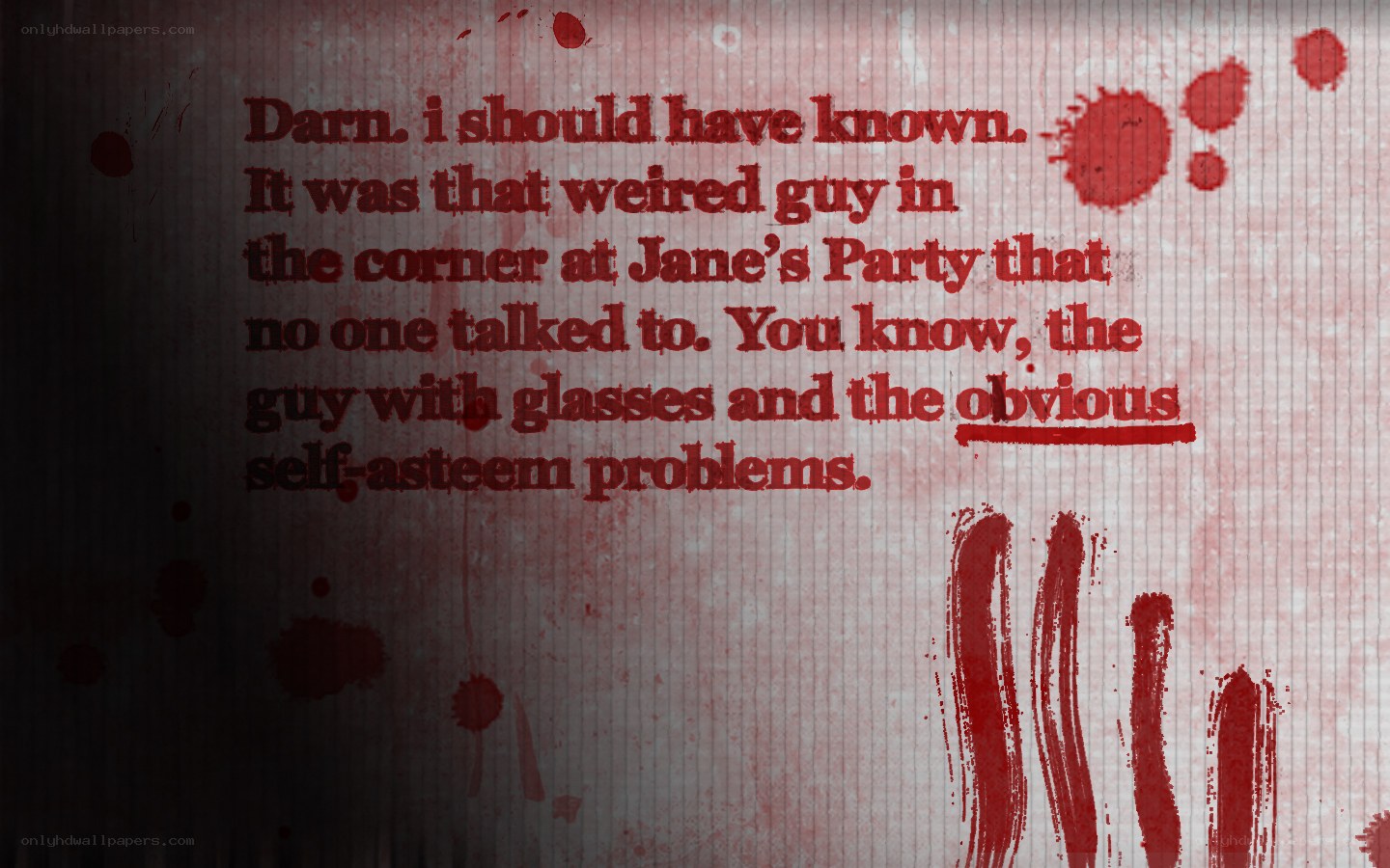 text with blood splatters