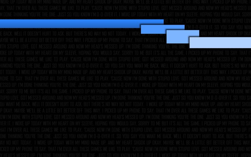 text with blue bars