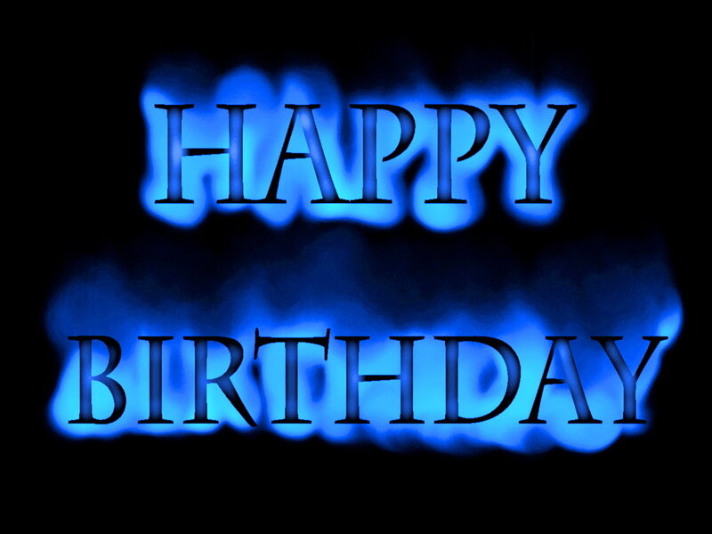 Text with Blue Flames