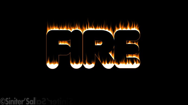Text with Fire Effect — Black