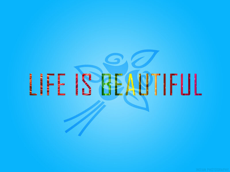 Text with Floral Design — Blue, Calm