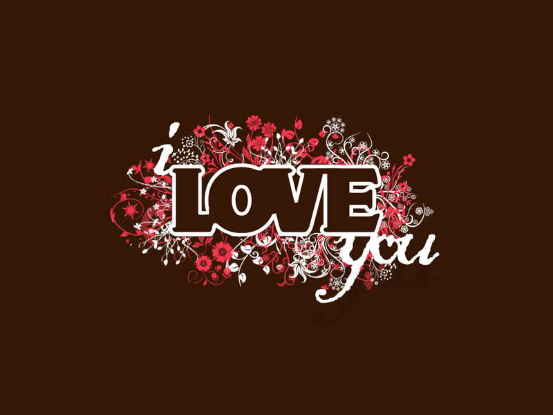 Text with Floral Design — Brown