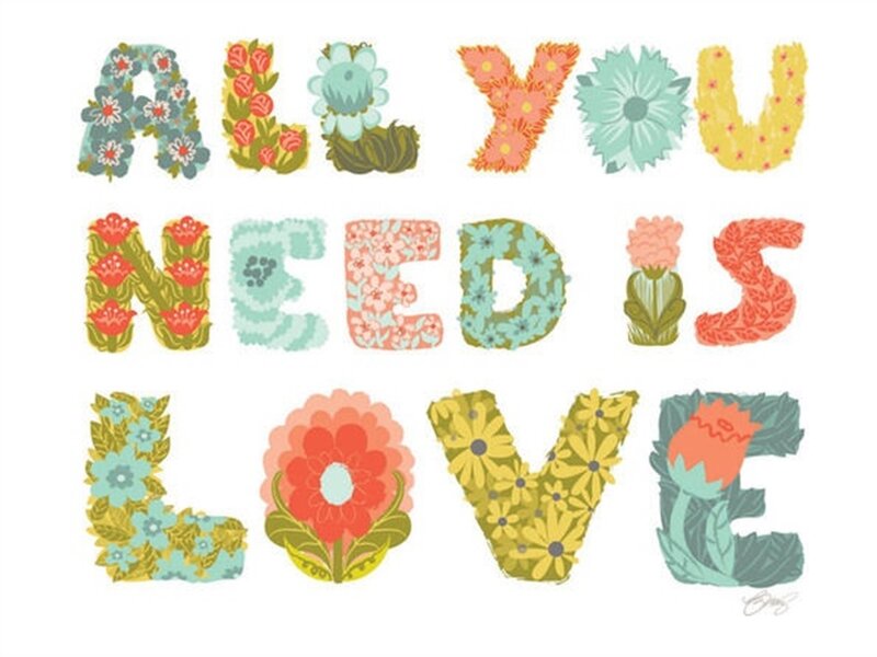 Text with Floral Letters
