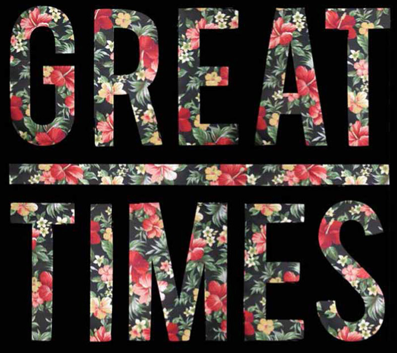 Text with Floral Pattern — Black