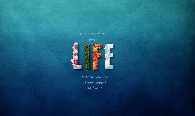 Text with Flowers — Blue, Inspirational