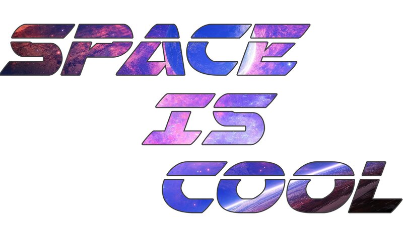 Text with Galaxy Background — Purple