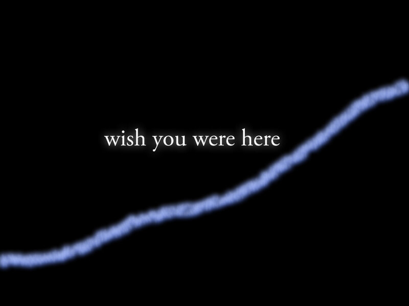 text with glowing line