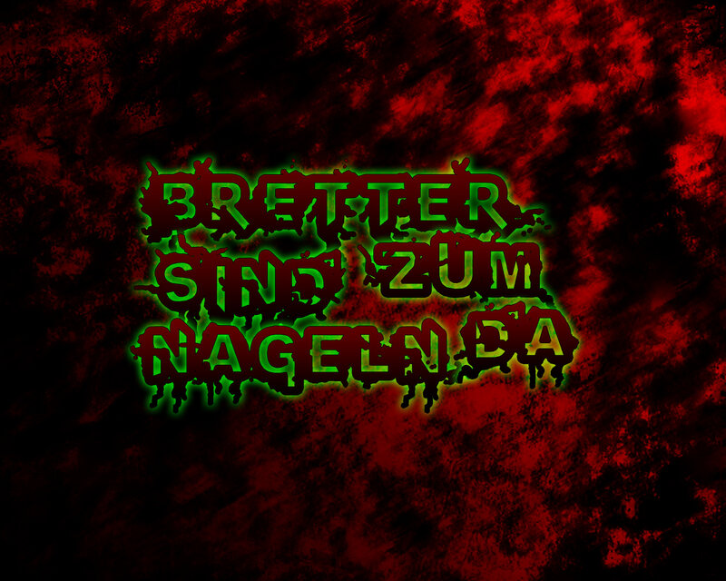 text with green glow on red background