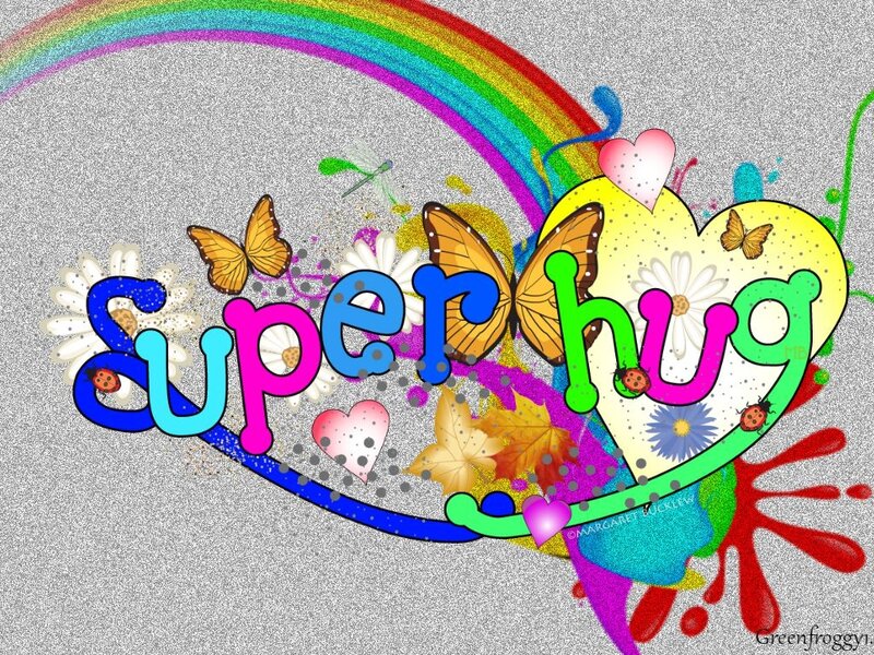 Text with Heart and Rainbow