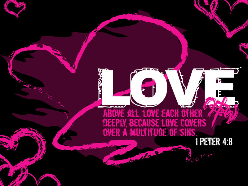 Text with Heart Shapes — Black