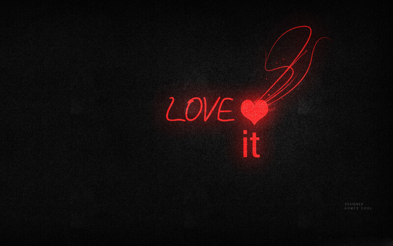 Text with Heart Symbol — Black, Dramatic