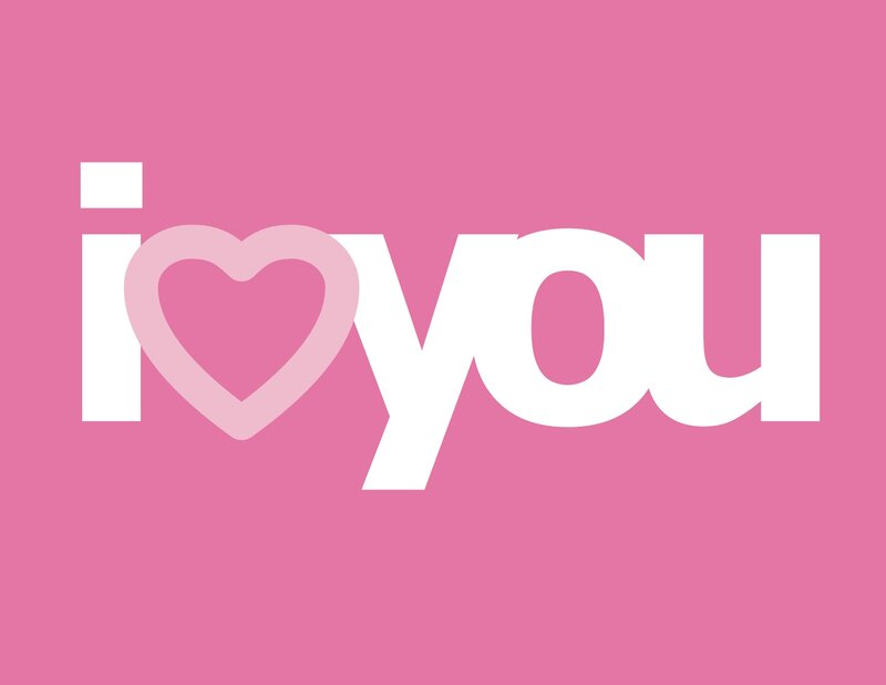 Text with Heart Symbol — Pink, Affectionate