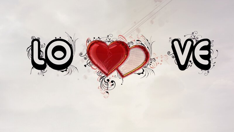 Text with Heart Symbol — White, Romantic