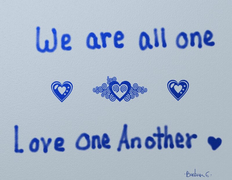 Text with Heart Symbols — Blue