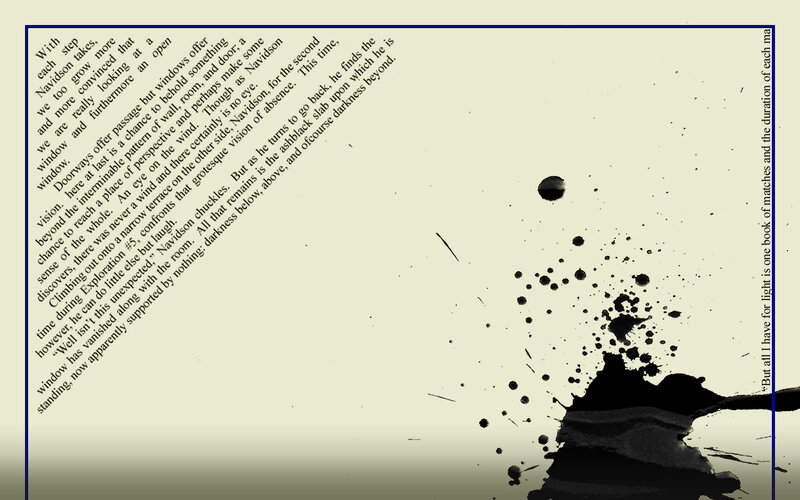 text with ink splatter