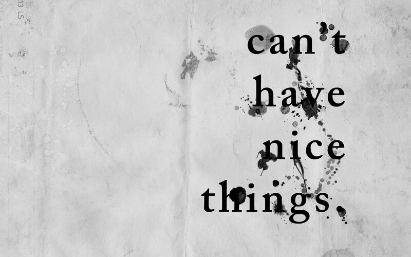 text with ink splatters