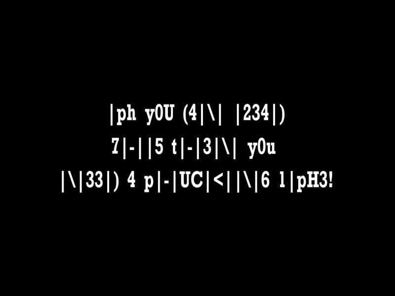 text with leet speak characters