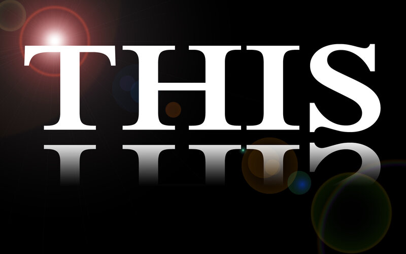 text with lens flare effect