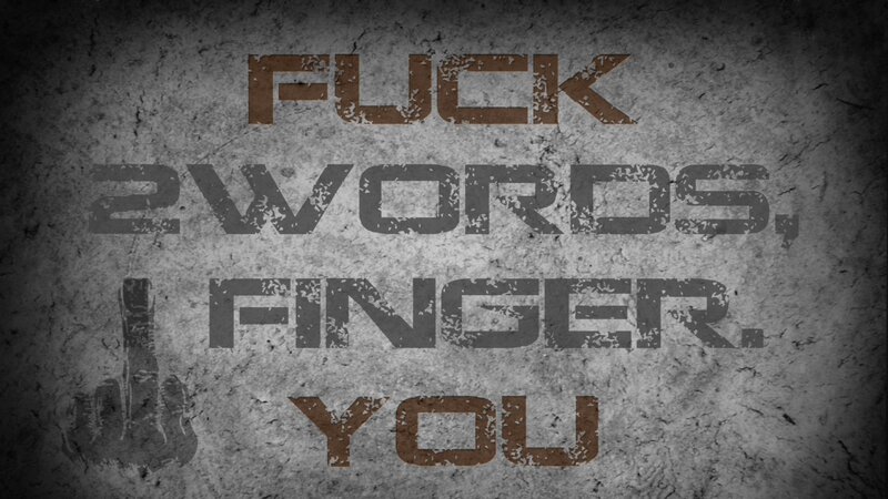 Text with offensive language and gesture