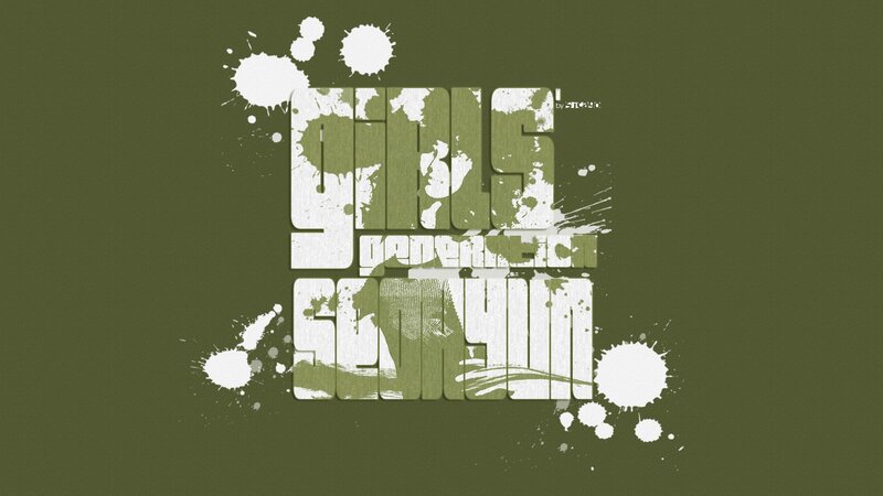 Text with Paint Splatters — Green