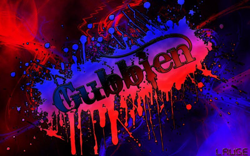 Text with Paint Splatters — Red