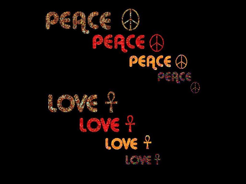 Text with Peace and Love Symbols
