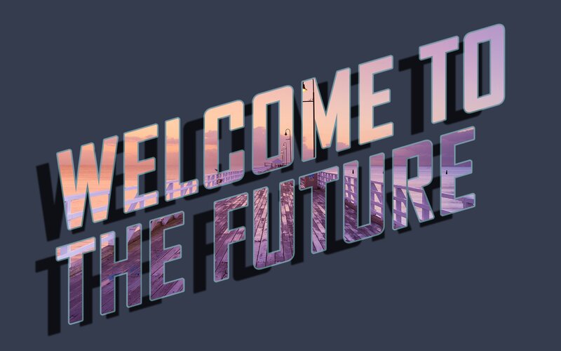 Text with Pier Image
