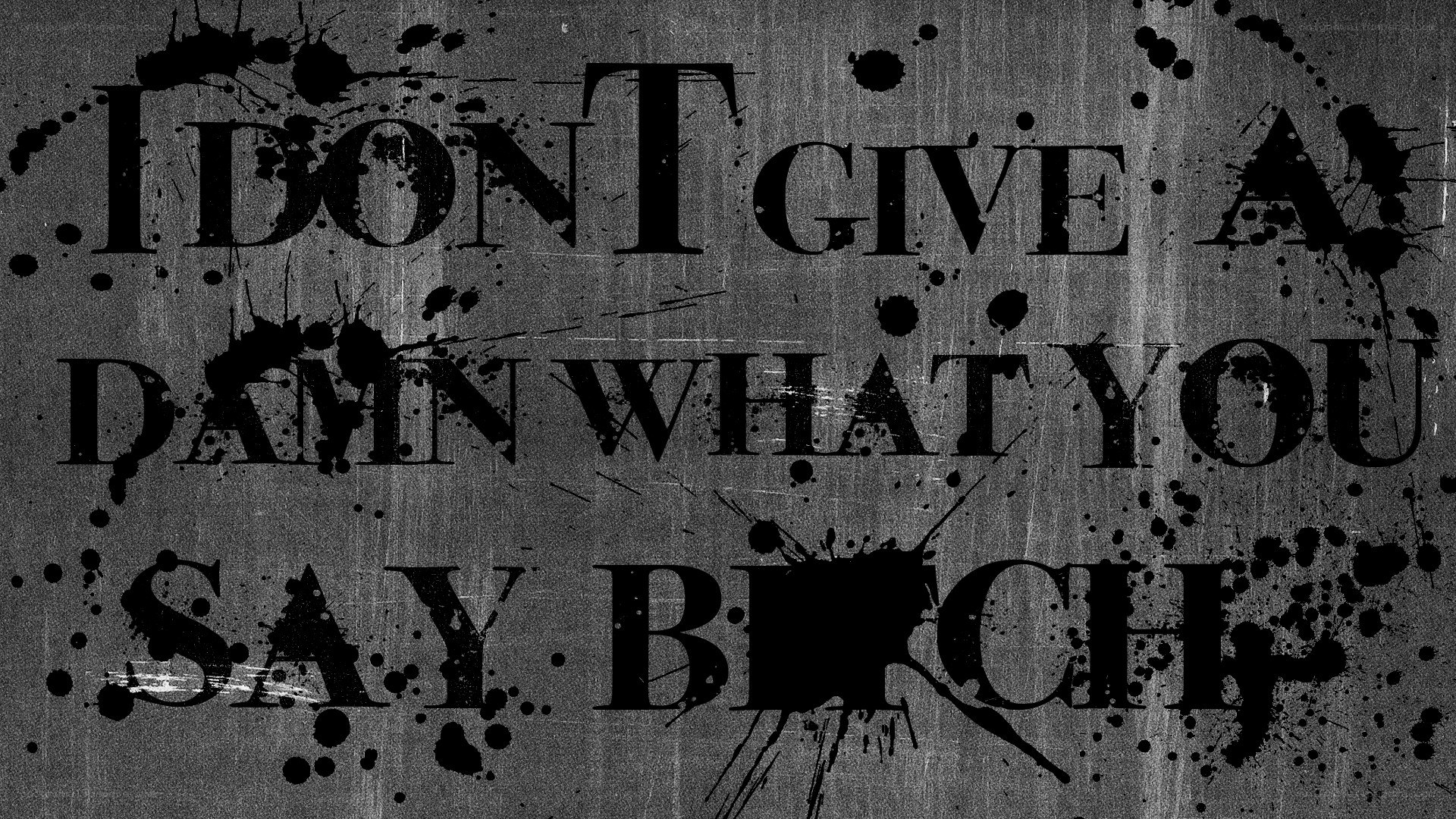 text with profanity on splattered background