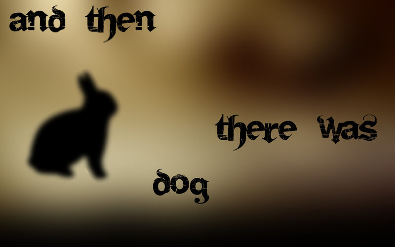 text with rabbit silhouette