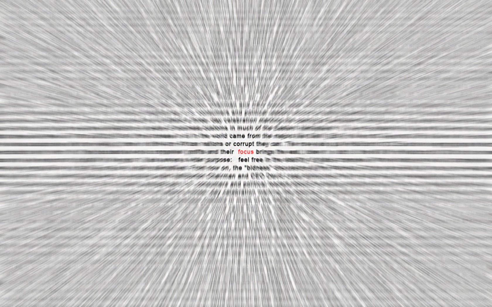 text with radial blur effect