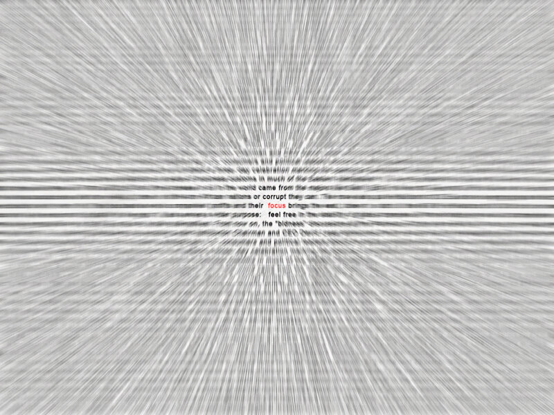 text with radial blur effect