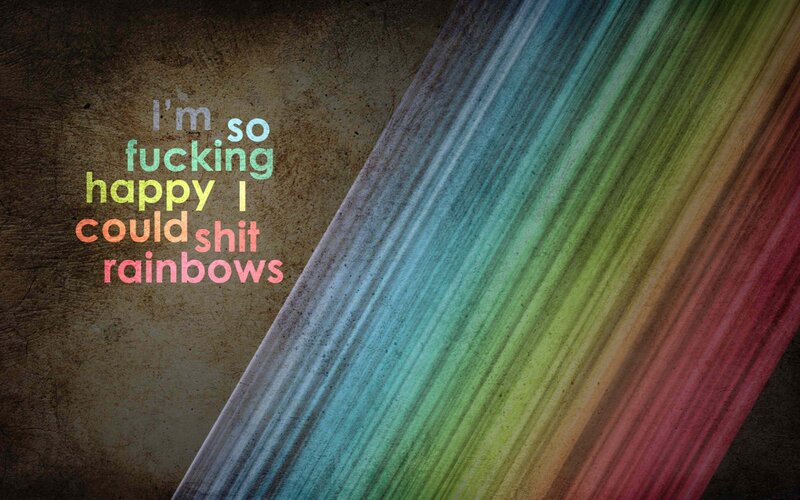 Text with Rainbow Background — Brown, Playful, Digital Art, Green