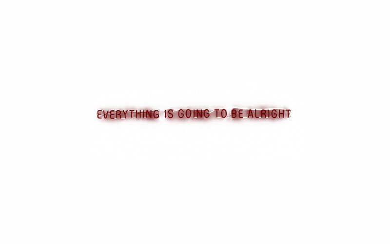 text with red stain effect